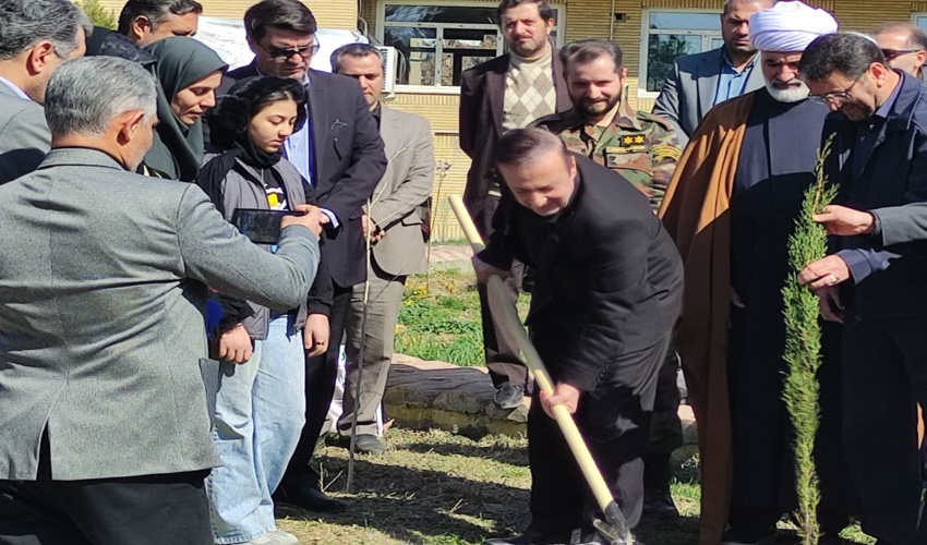 استاندار قزوین به مناسبت روز درختکاری نهالی غرس کرد